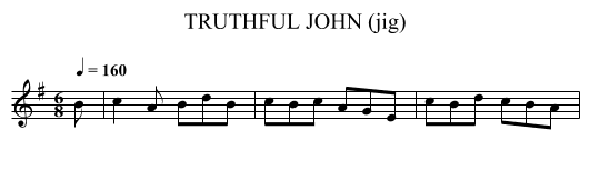 TRUTHFUL JOHN (jig) - staff notation