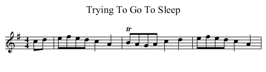 Trying To Go To Sleep - staff notation