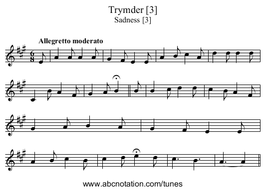 Trymder [3] - staff notation