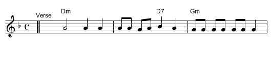 Tsen Brider   [Dm] - staff notation