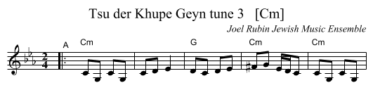 Tsu der Khupe Geyn tune 3   [Cm] - staff notation