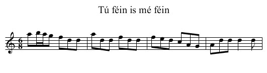 Tú féin is mé féin - staff notation