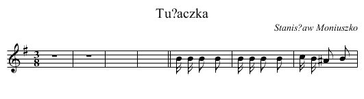 Tu?aczka - staff notation
