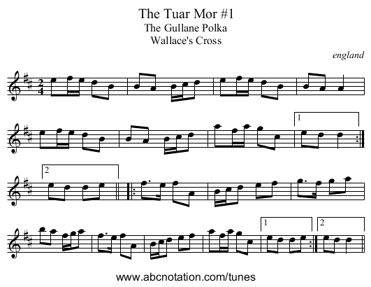 Tuar Mor #1, The - staff notation