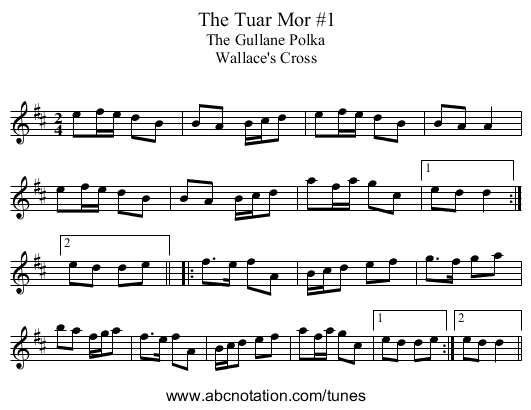Tuar Mor #1, The - staff notation