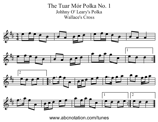 Tuar Mór Polka No. 1, The - staff notation