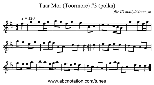 Tuar Mor (Toormore) #3 (polka) - staff notation