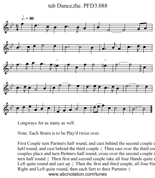 tub Dance,the. PFD3.088 - staff notation