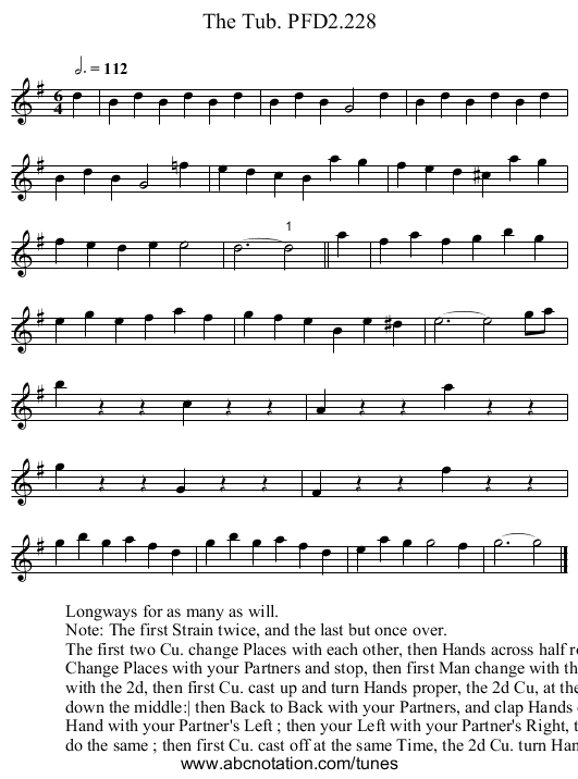 Tub. PFD2.228, The - staff notation
