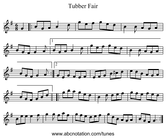 Tubber Fair - staff notation