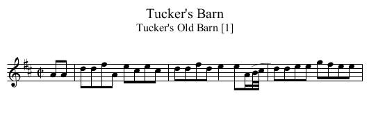Tucker's Barn - staff notation