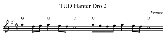 TUD Hanter Dro 2 - staff notation