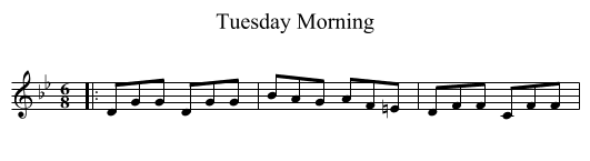 Tuesday Morning - staff notation