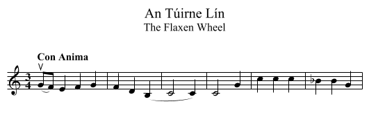 Túirne Lín, An - staff notation