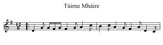 Túirne Mháire - staff notation