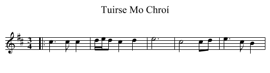 Tuirse Mo Chroí - staff notation
