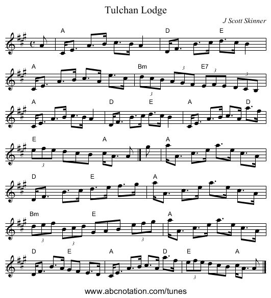 Tulchan Lodge - staff notation