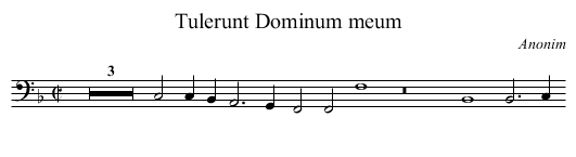 Tulerunt Dominum meum - staff notation