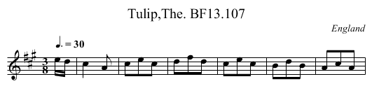 Tulip,The. BF13.107 - staff notation