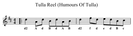 Tulla Reel (Humours Of Tulla) - staff notation