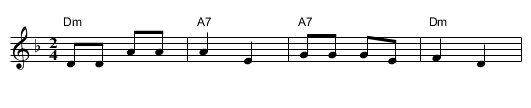 Tullan, lullan lullaa - staff notation