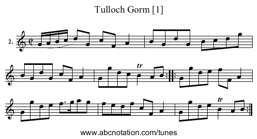Tulloch Gorm [1] - staff notation