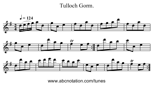 Tulloch Gorm. - staff notation