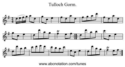 Tulloch Gorm. - staff notation