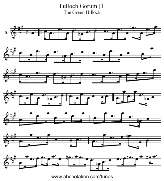 Tulloch Gorum [1] - staff notation
