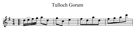 Tulloch Gorum - staff notation