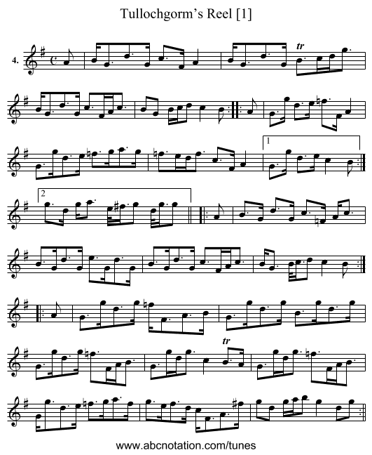 Tullochgorm’s Reel [1] - staff notation