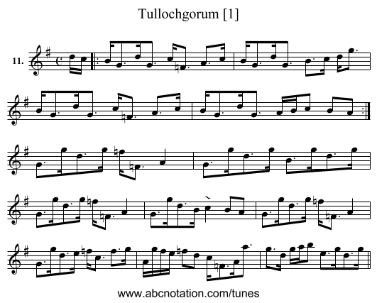 Tullochgorum [1] - staff notation