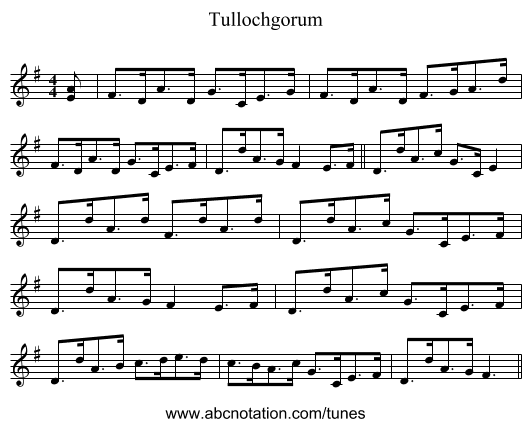 Tullochgorum - staff notation