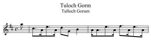 Tuloch Gorm - staff notation