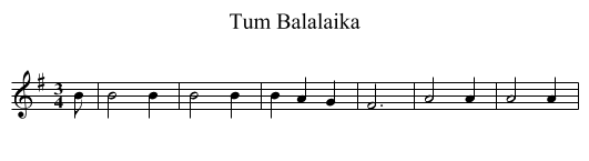 Tum Balalaika - staff notation
