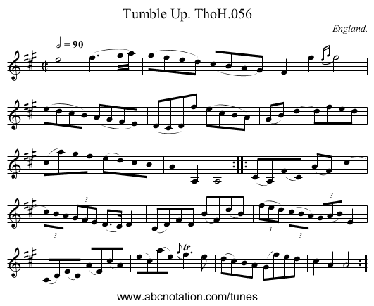 Tumble Up. ThoH.056 - staff notation