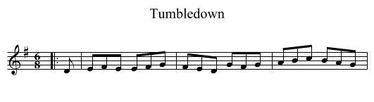 Tumbledown - staff notation