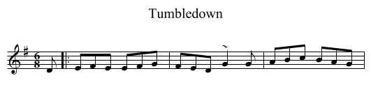 Tumbledown - staff notation
