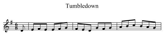 Tumbledown - staff notation
