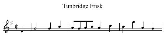 Tunbridge Frisk - staff notation