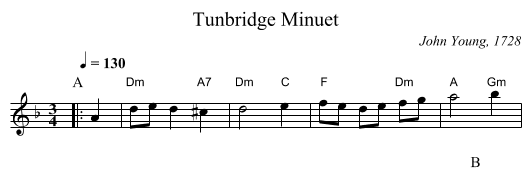 Tunbridge Minuet - staff notation