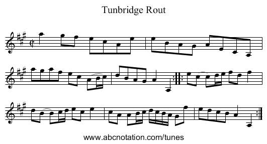 Tunbridge Rout - staff notation