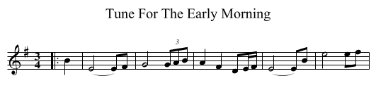 Tune For The Early Morning - staff notation