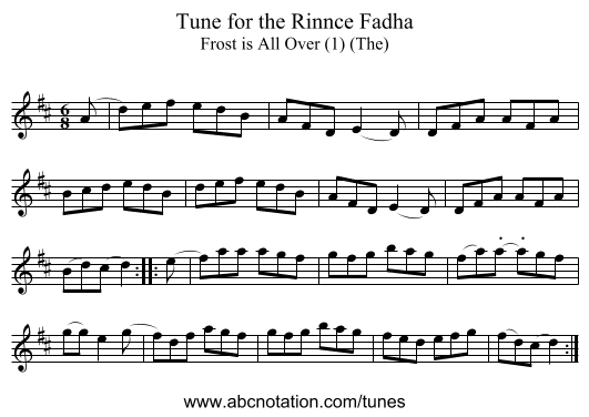 Tune for the Rinnce Fadha - staff notation