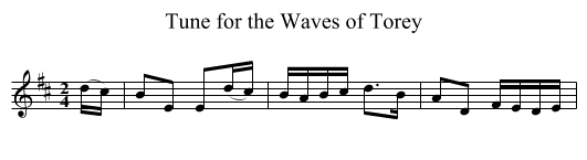 Tune for the Waves of Torey - staff notation