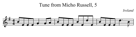 Tune from Micho Russell, 5 - staff notation