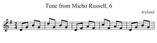 Tune from Micho Russell, 6 - staff notation