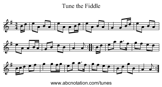 Tune the Fiddle - staff notation