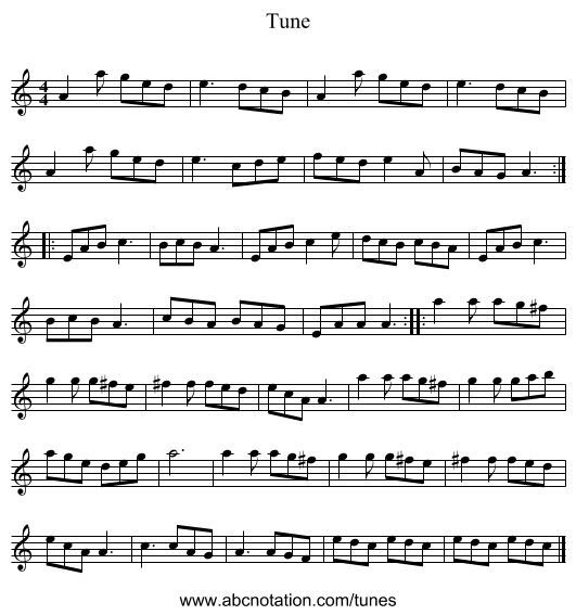 Tune - staff notation