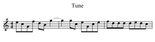 Tune - staff notation
